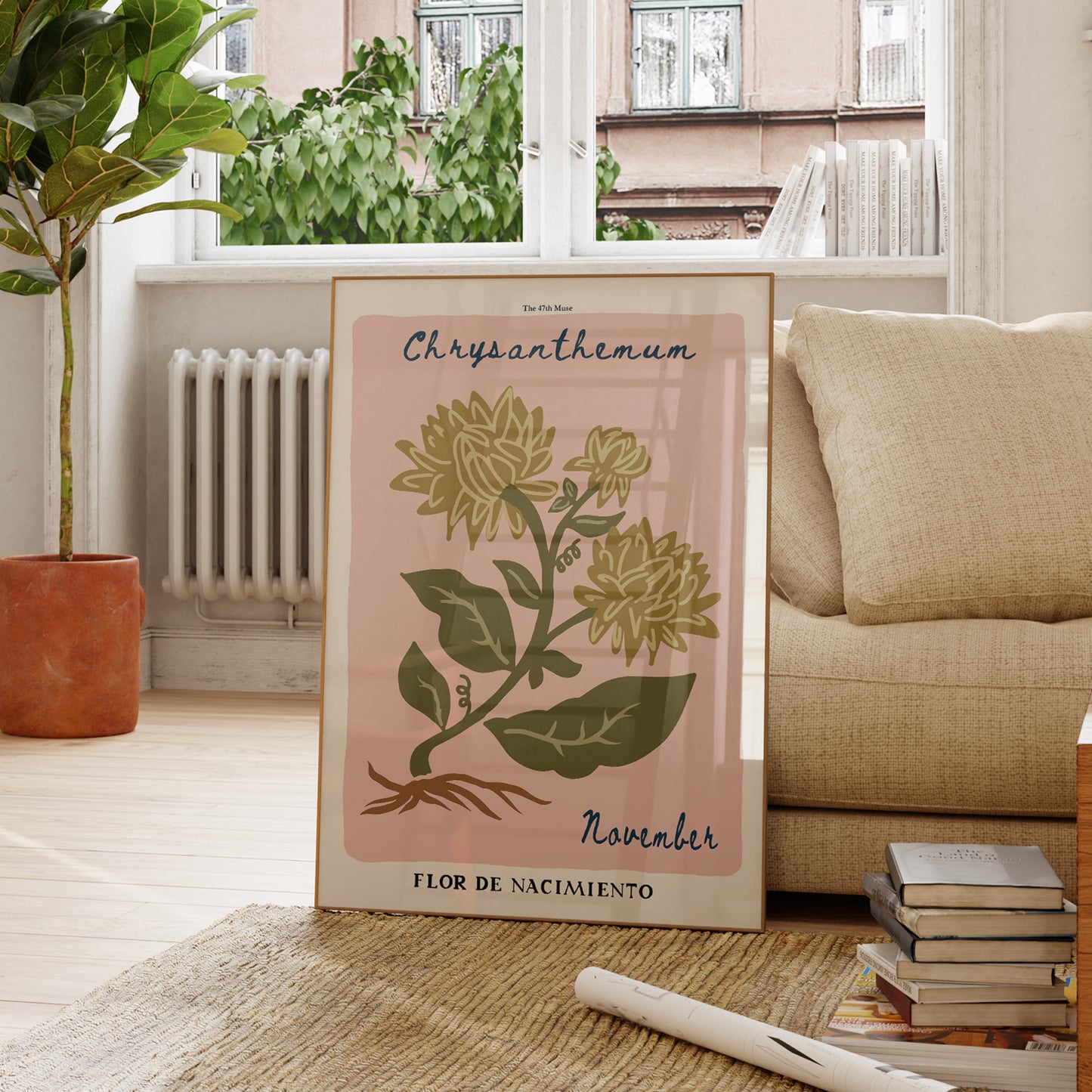 November Birth Flower Art Print