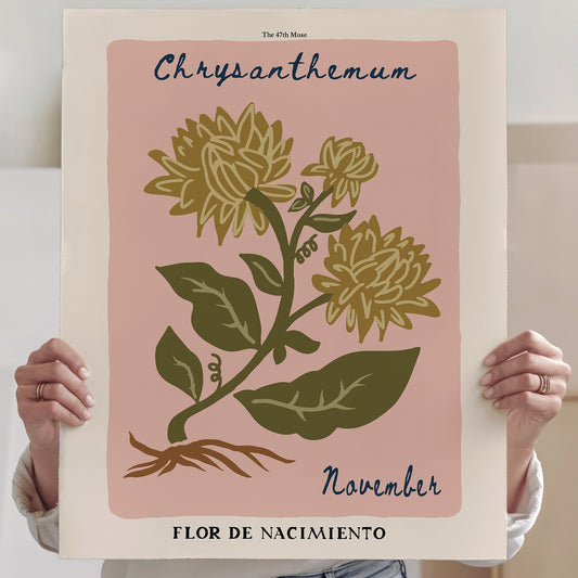 November Birth Flower Art Print