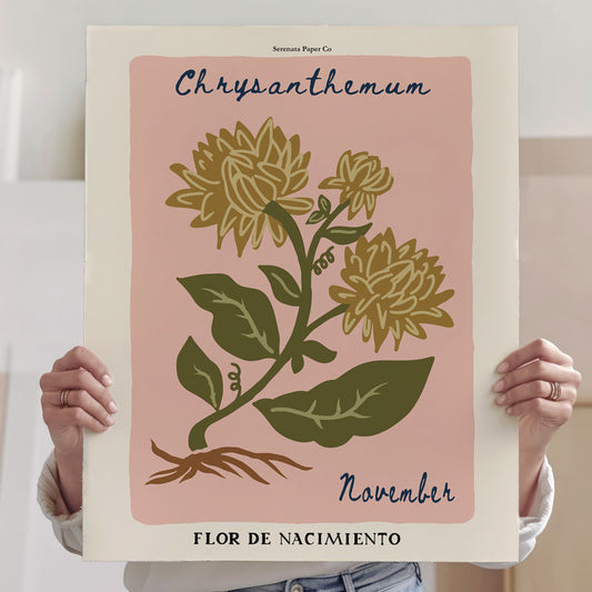 November Birth Flower Art Print