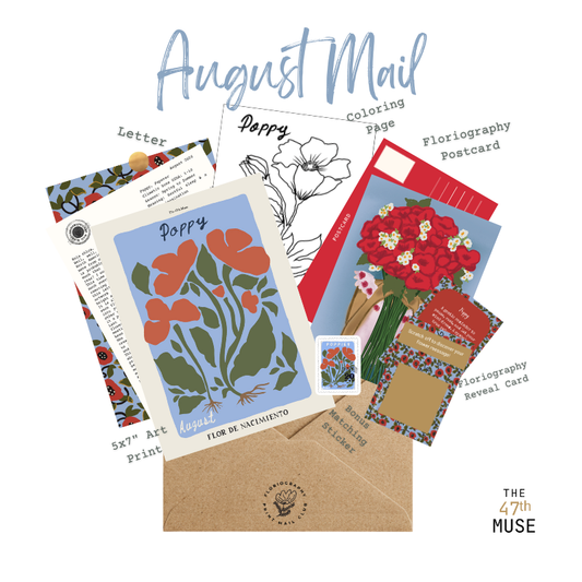 August Catch-up Month of The Floriography Art Print Mail Club