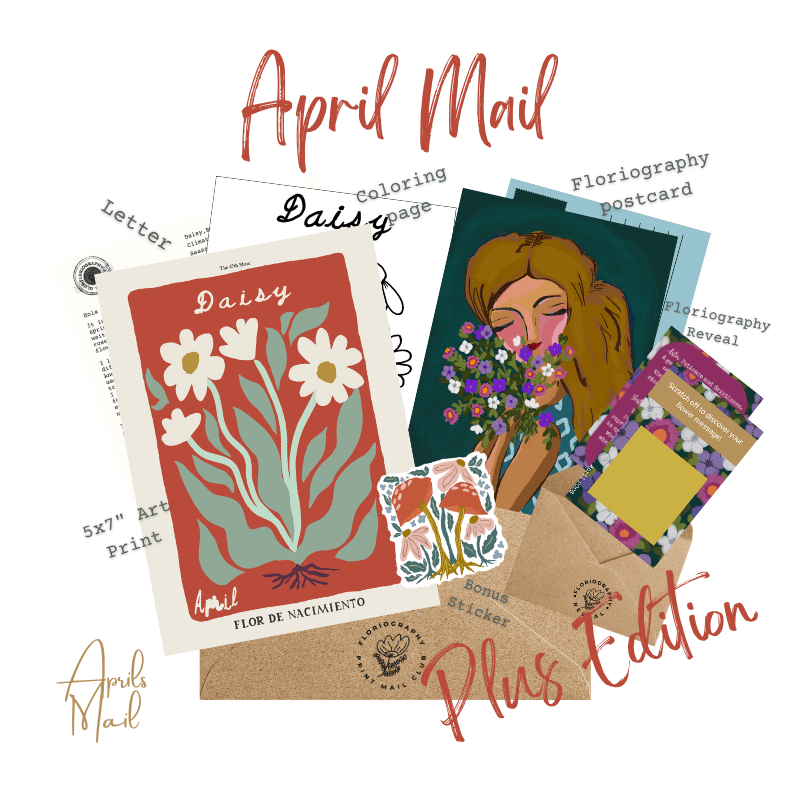 April PLUS Edition of The Floriography Art Print Mail Club