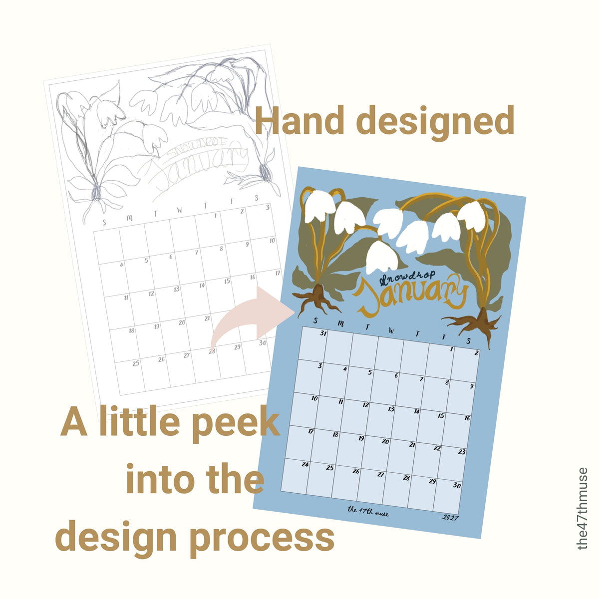 2027 Birth Flower Wall Calendar | Large 11x16.5" Botanical Calendar
