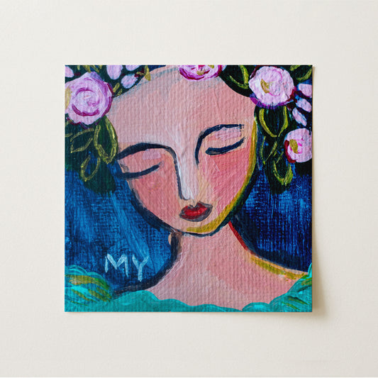 First Kiss | Botanical Fine Art Print 8"x8" | Part of The 100 Muses Project
