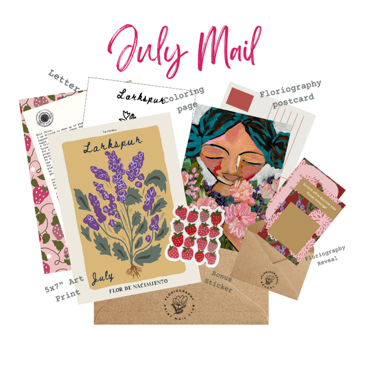 July Catch-up Month of The Floriography Art Print Mail Club
