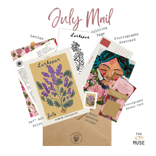 July Catch-up Month of The Floriography Art Print Mail Club