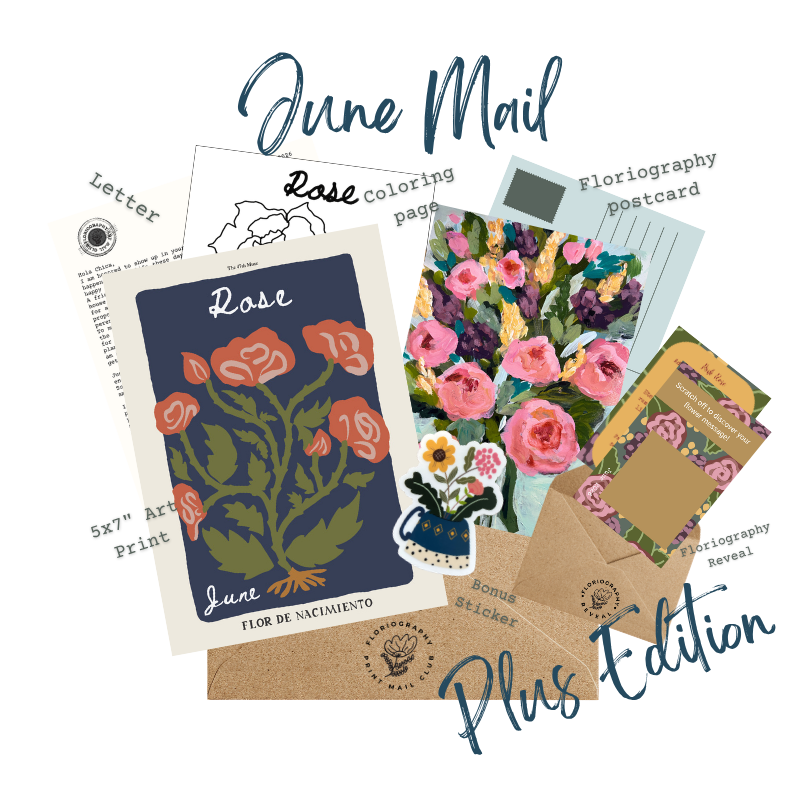 June PLUS Edition of The Floriography Art Print Mail Club