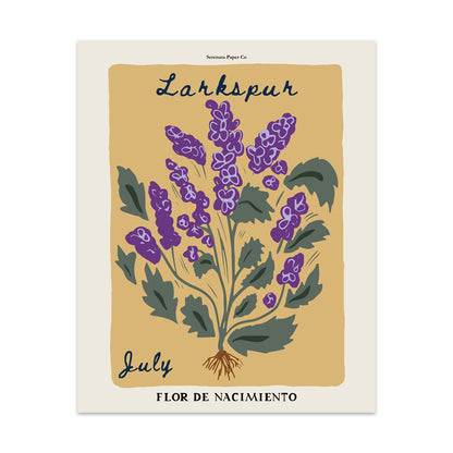 July Birth Flower Art Print