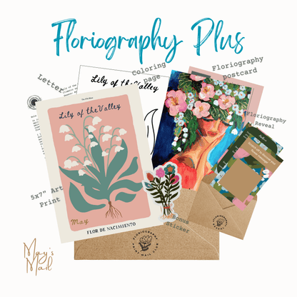 Floriography PLUS Art Print Snail Mail Club: Monthly Happy Mail Delivery  + Floral Postcard and Message Reveal