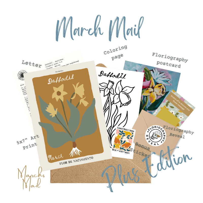 March PLUS Edition of The Floriography Art Print Mail Club