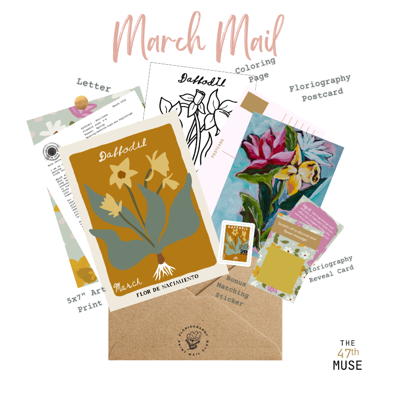 March Catch-up Edition of The Floriography Art Print Mail Club