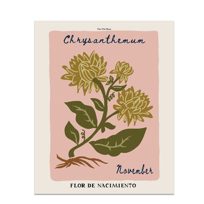 November Birth Flower Art Print