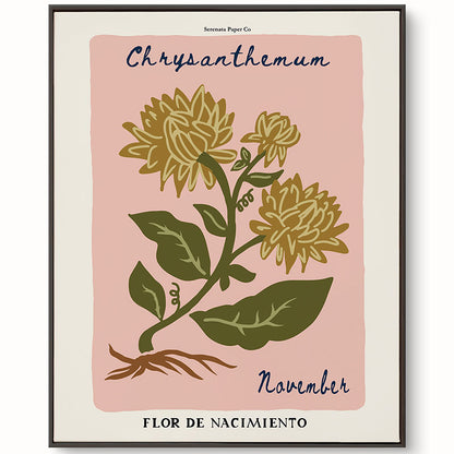 November Birth Flower Art Print