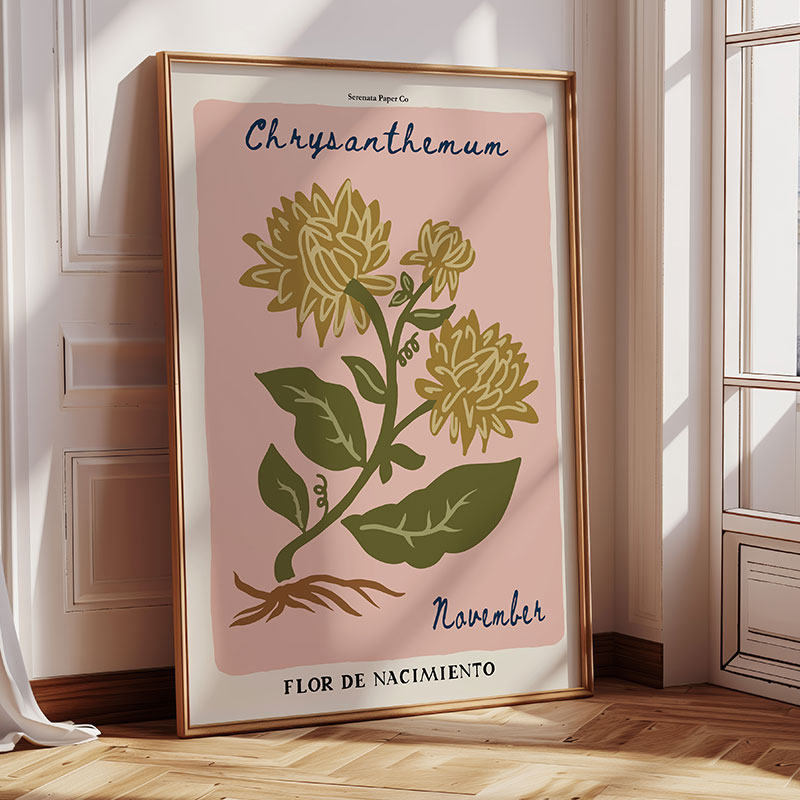 November Birth Flower Art Print