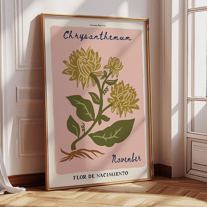 November Birth Flower Art Print