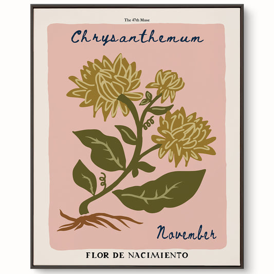 November Birth Flower Art Print