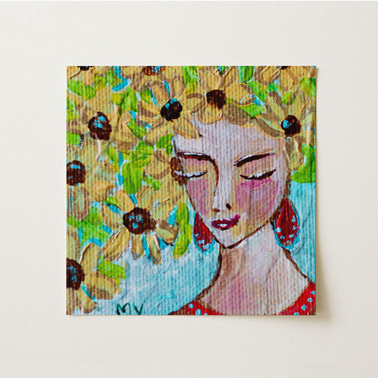 Sunflower | Botanical Fine Art Print 8"x8" | Part of The 100 Muses Project