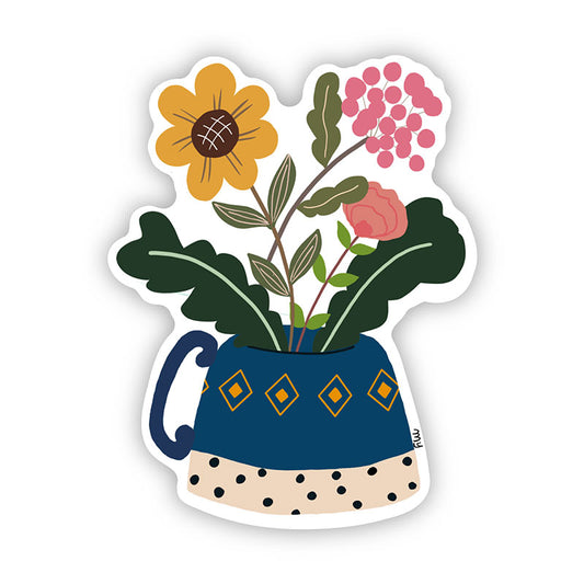 Clear Flower Pot Vinyl Sticker ( 2.25 "x 3")